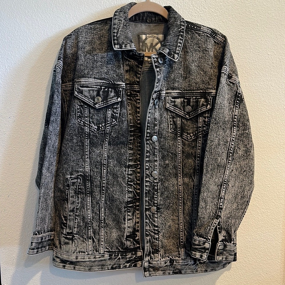 Michael Kors Acid Wash Oversized Denim Jacket - Small